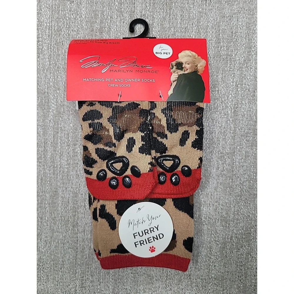 Marilyn Monroe‎ Matching Pet & Owner Crew Socks Set - Big Breed Dog TAGS New